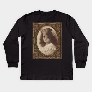 Victorian Catgirl Kids Long Sleeve T-Shirt